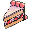 pixel art of a chocolate cake slice